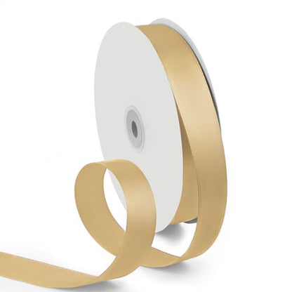 1 Inch 100 Yards Satin Ribbon Light Gold