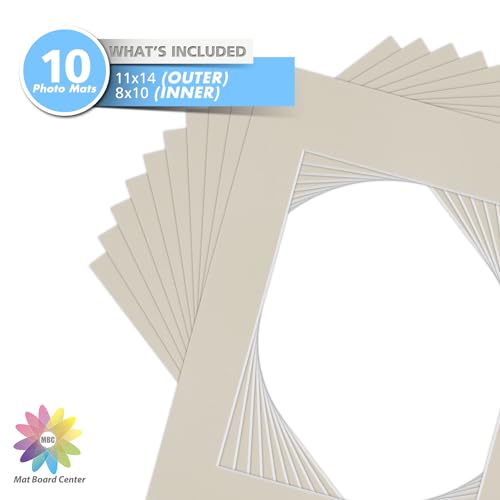 Mat Board Center 10 Pack 11x14 Photo Mats for 8x10 Picture (10 Count)