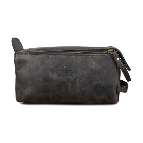 Full Grain Leather Toiletry Bag for Men & Women