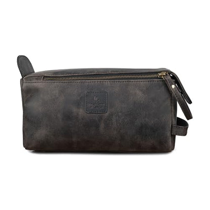 Full Grain Leather Toiletry Bag for Men & Women