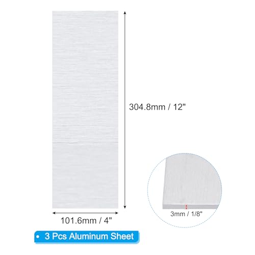 6061 T651 Aluminum Sheet Metal 4 x 12 x 1 (3 Count)