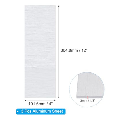 6061 T651 Aluminum Sheet Metal 4 x 12 x 1 (3 Count)