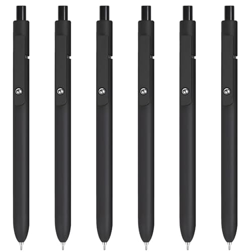 Gel Pens 6PCS 0.5mm Black Ink Fine Point Pens (6 Count)