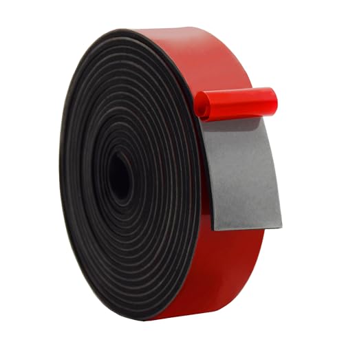 Solid Neoprene Rubber Strips with Adhesive Backing 1 (10 Foot)