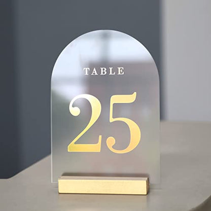 20 Pack 4" Gold Birch Wood Stands for Wedding Acrylic Sign (20 Count)