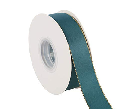 1" Inch Double Faced Satin Ribbon 25 Yards with Gold Edges