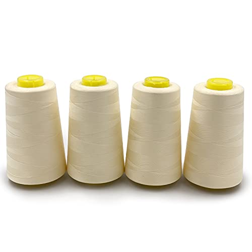 4 Cones of 3000 Yards Each Spool Thread for All Purpose (36000 Foot)