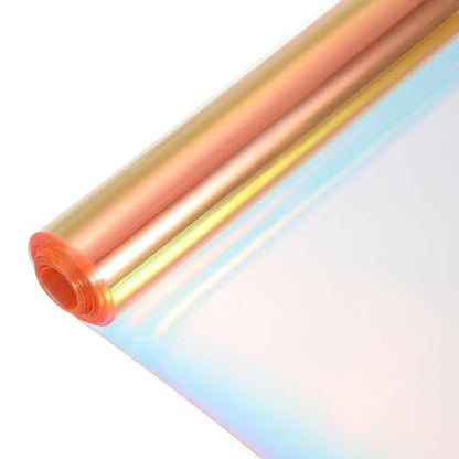 Holographic Clear PVC Vinyl Film Holographic PVC Fabric Waterproof Dichroic Film 12 x 48 Inch for Handbags Bows Earrings DIY Craft