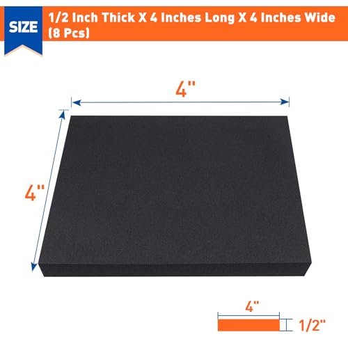 8Pcs Adhesive Foam Padding 1 (8 Count)