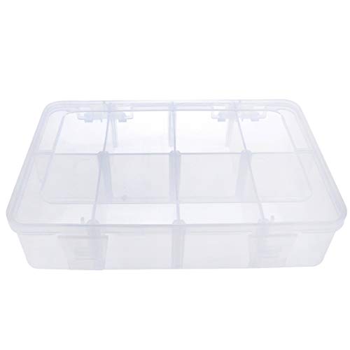 12 Bin Clear Plastic Organizer with Adjustable Divider 7.3x4.9in