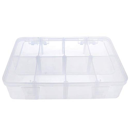12 Bin Clear Plastic Organizer with Adjustable Divider 7.3x4.9in