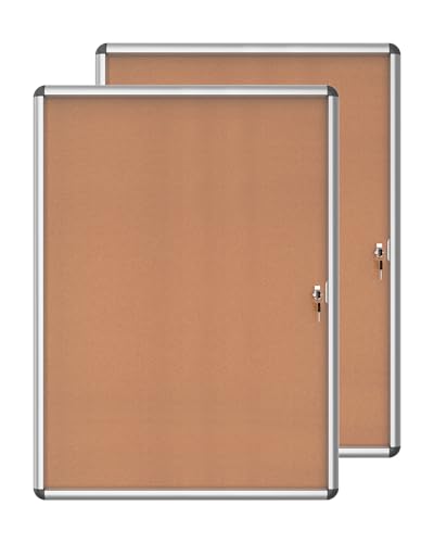 2 Pack 38"x28" Enclosed Bulletin Board (2 Count)