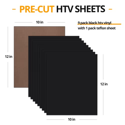 Black Heat Transfer Vinyl Bundle (10 Count)