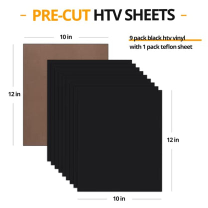 Black Heat Transfer Vinyl Bundle (10 Count)