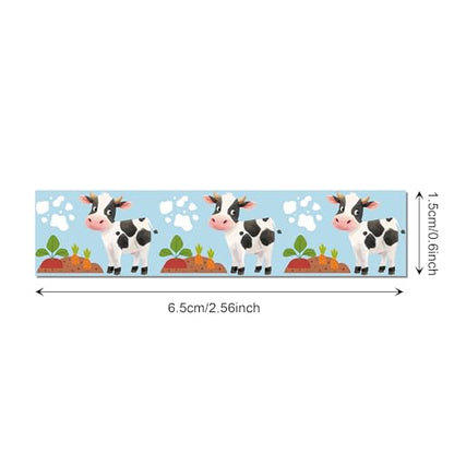 12 Pcs Farm Animals Washi Tape Farm Animals Masking Tape Decorations Farmhouse Cow Sheep Pig Ducks Decorative Paper Sticker for Vintage Journals (12 Count)