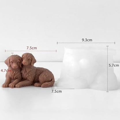 Couple Animal Dog Cylinder Candle & Resin Mold