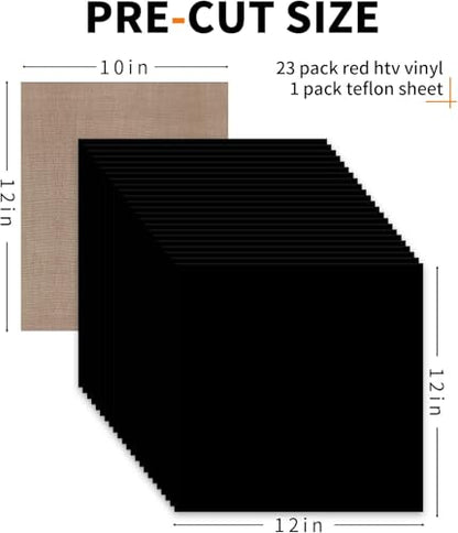 Black HTV Heat Transfer Vinyl Bundle (24 Count)