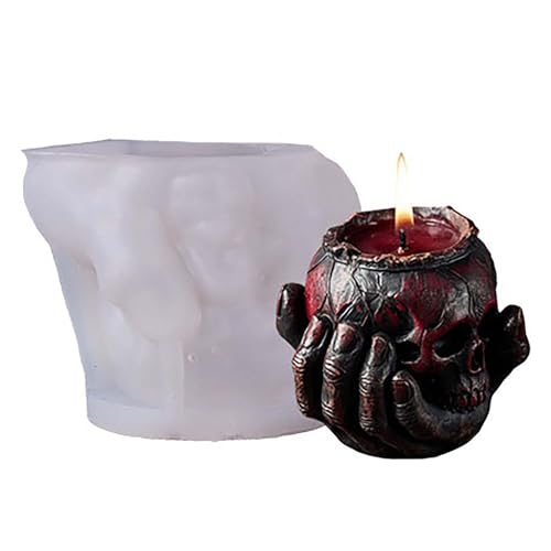 Halloween Skull Hand Ghost Cylinder Molds Silicone Wave Spiral Candle Mold