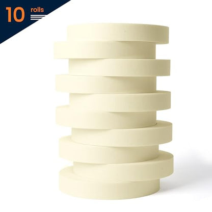 General Purpose Masking Tape Beige White 0.7" x 60Yards x 10Rolls (1800 Foot)