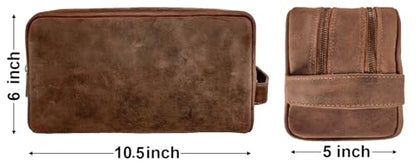 Leather Travel Toiletry Bag for Men