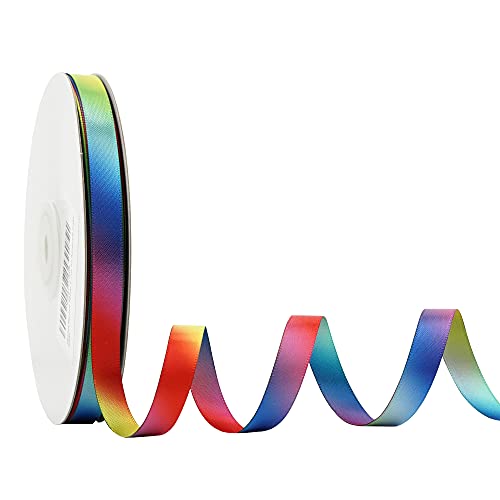 Rainbow Ribbon Rainbow Thin Satin Ribbon 3 (150 Foot)
