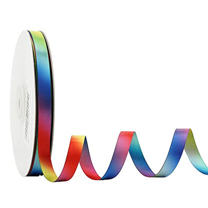 Rainbow Ribbon Rainbow Thin Satin Ribbon 3 (150 Foot)