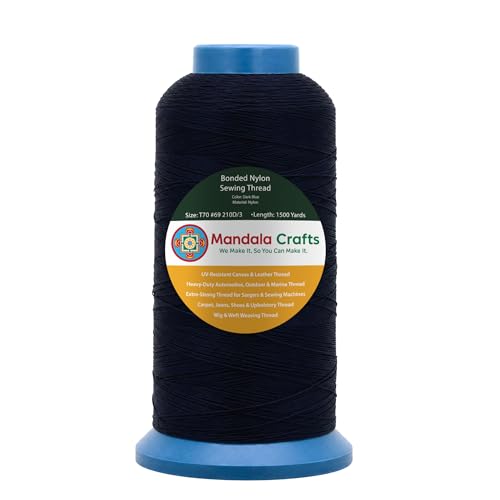 Size 69 210D T70 Dark Blue Bonded Nylon Thread (4500 Foot )