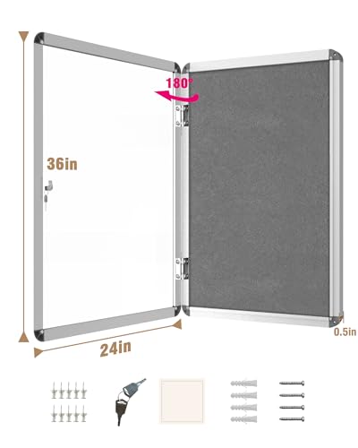 36"x24" Enclosed Bulletin Board