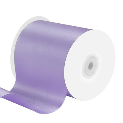 4" x 25 Yards Lavender Satin Ribbon Crafts Gift Wrapping