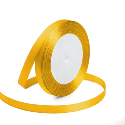 3 8" x 25 Yards Yellow Satin Ribbon Crafts Gift Wrapping
