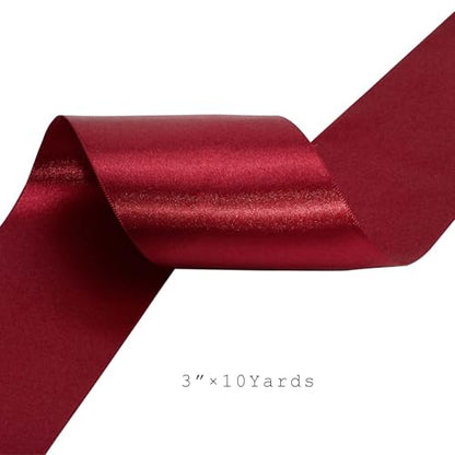 Red Satin Ribbon 3 Inch x 10 Yards Double Faced