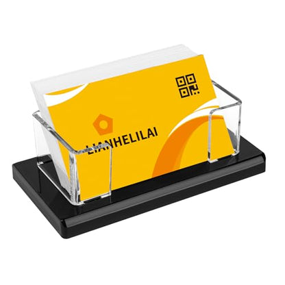 Acrylic Business Card Holder Black 1Pack Enlarged Holds 120 Cards for Office