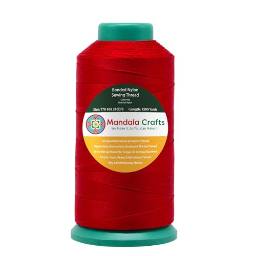 Size 69 210D T70 Red Bonded Nylon Thread (4500 Foot)