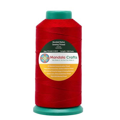 Size 69 210D T70 Red Bonded Nylon Thread (4500 Foot)