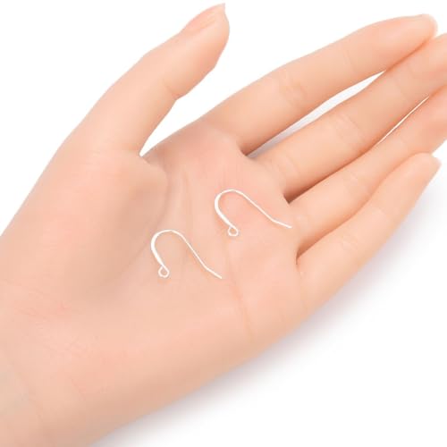 50pcs Adabele Real 925 Sterling Silver Fish Earring Hooks 18mm (50 Count)