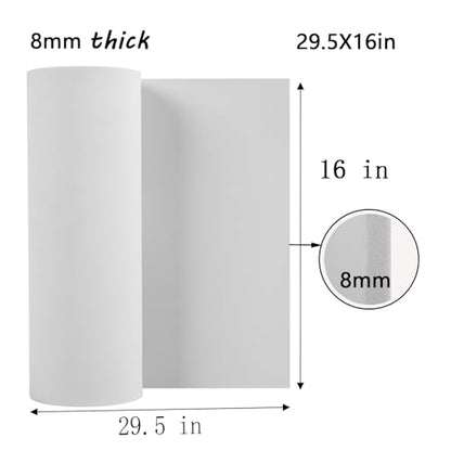 8mm EVA Foam Sheets Roll 16x29.5in White for Cosplay DIY 90kg