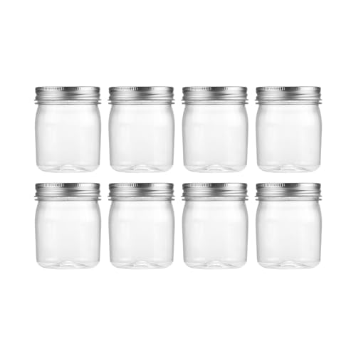 8 oz Plastic Mason Jars and Clear Plastic Jars with Lids 8 oz (8 Count)