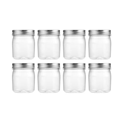 8 oz Plastic Mason Jars and Clear Plastic Jars with Lids 8 oz (8 Count)