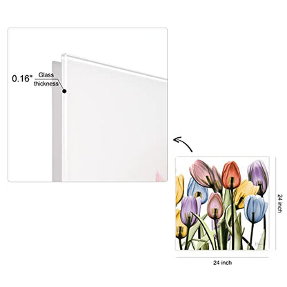 Frameless Free Floating Tempered Glass Panel Graphic Wall Art Ready to Hang