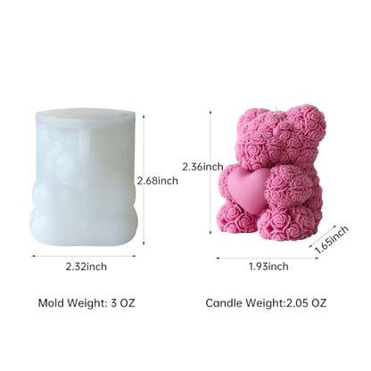 Rose Bear Candle Mold