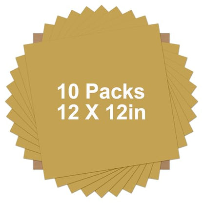 Gold HTV Heat Transfer Vinyl Bundle (10 Count)