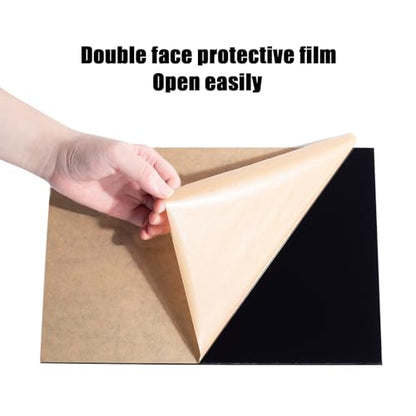16×12In Black Acrylic Sheet for Laser Cutting 3mm Thick Hard Laser Acrylic Sheet Black Pastic Sheet for Home Decor Sign (2 Count)