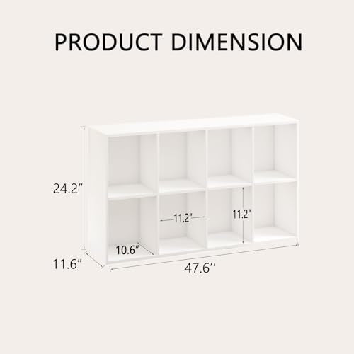 Wooden 8 Cube Storage Organizer with Closed Back Panel (8 Count)