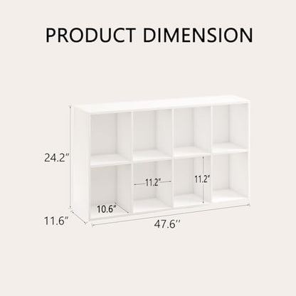 Wooden 8 Cube Storage Organizer with Closed Back Panel (8 Count)