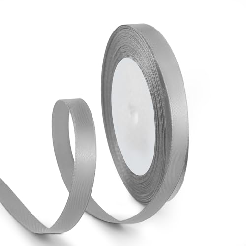 3 8 Inch 25 Yards Satin Ribbon Silver