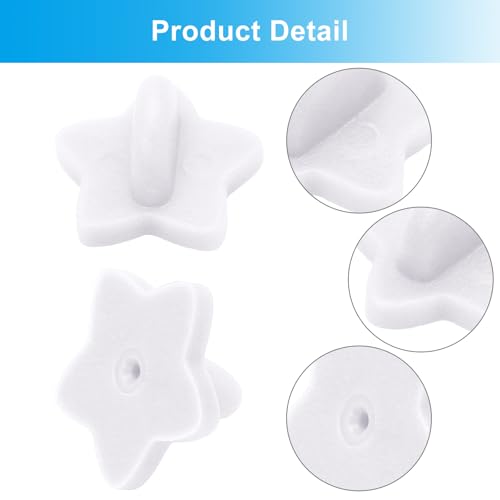 100 Pack White Star Shape Rubber Pin Backs (100 Count)
