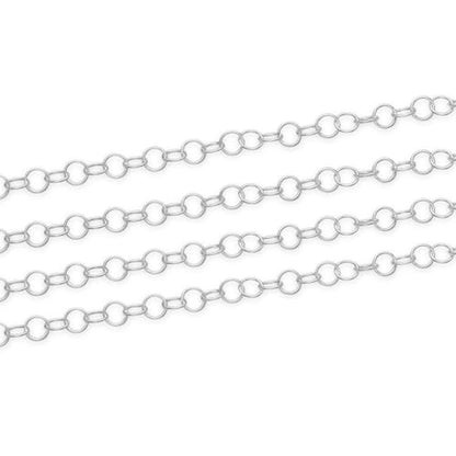5 Feet Real Sterling Silver 4x3mm Round Cable Chain Link Findings
