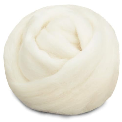 1.76oz White Natural Wool Roving