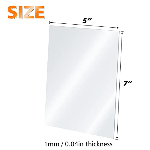 Plexiglass Sheets Acrylic Sheets 12 Pack of 5x7’’ 0.04 Thick Clear Plastic Cast Transparent Plexi Glass for Crafting Projects (12 Count)