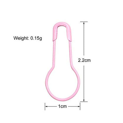 Colorful Metal Knitting Pins Stitch Markers Pear Shape Safety Pins for Sewing Clothing DIY Craft Making with Storage Box Knitting Counter Crochet Needle Clip Ring (500 Count)